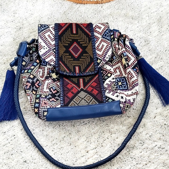 Multi color tribal ethnic duffle purse bag - Picture 3 of 5